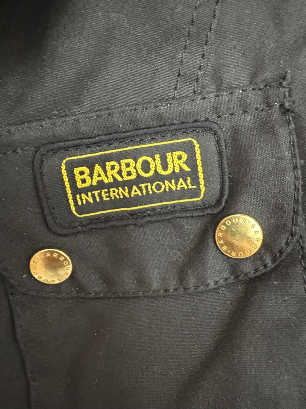 Barbour International Black Waxed Cotton Belted Field Jacket in Biker Style - Picture 10 of 16